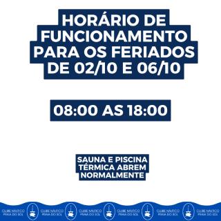 Feriados 02/10 e 06/10